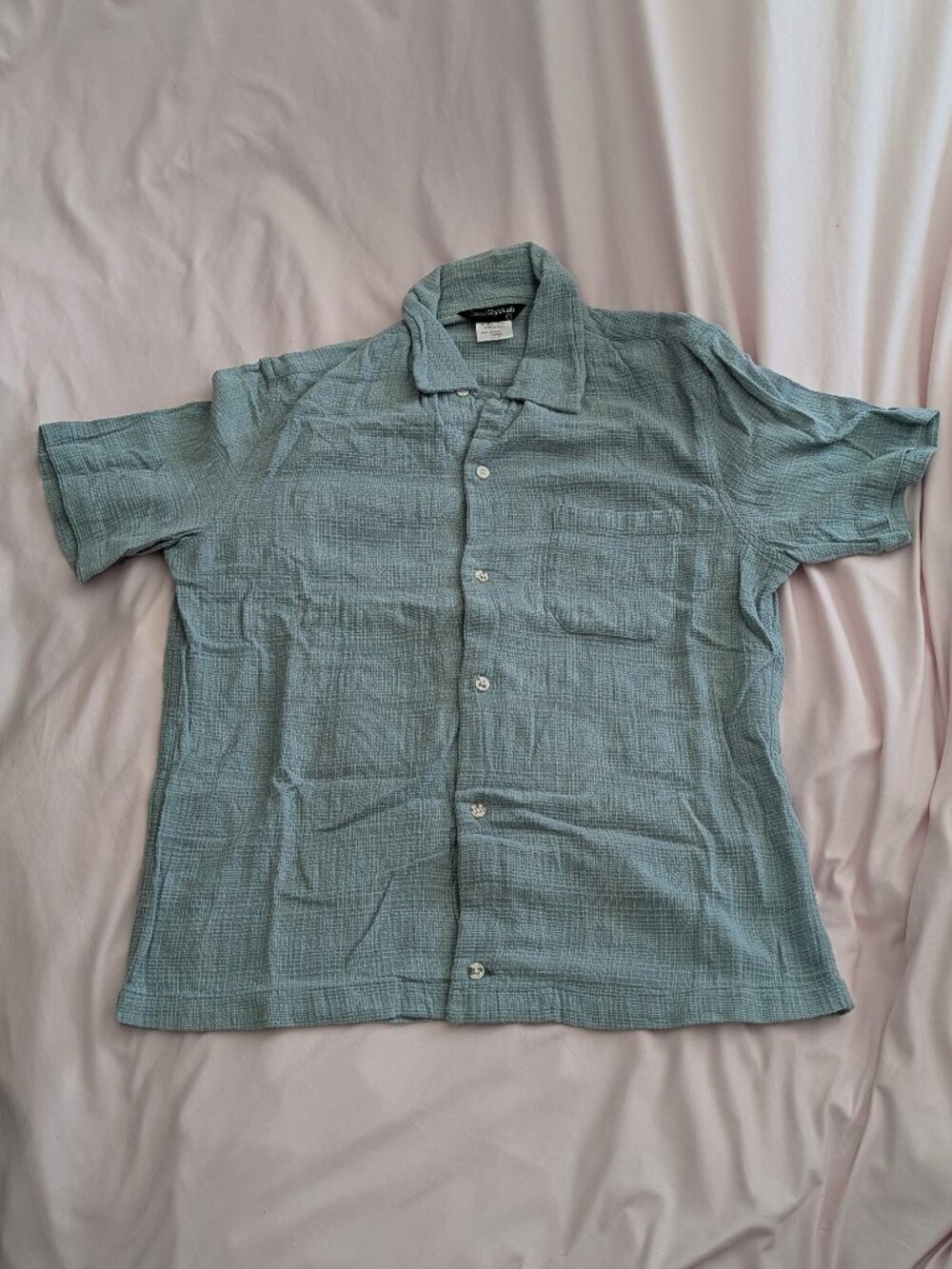 Diesel Style Lab Blue Green Textured Cotton Shirt S